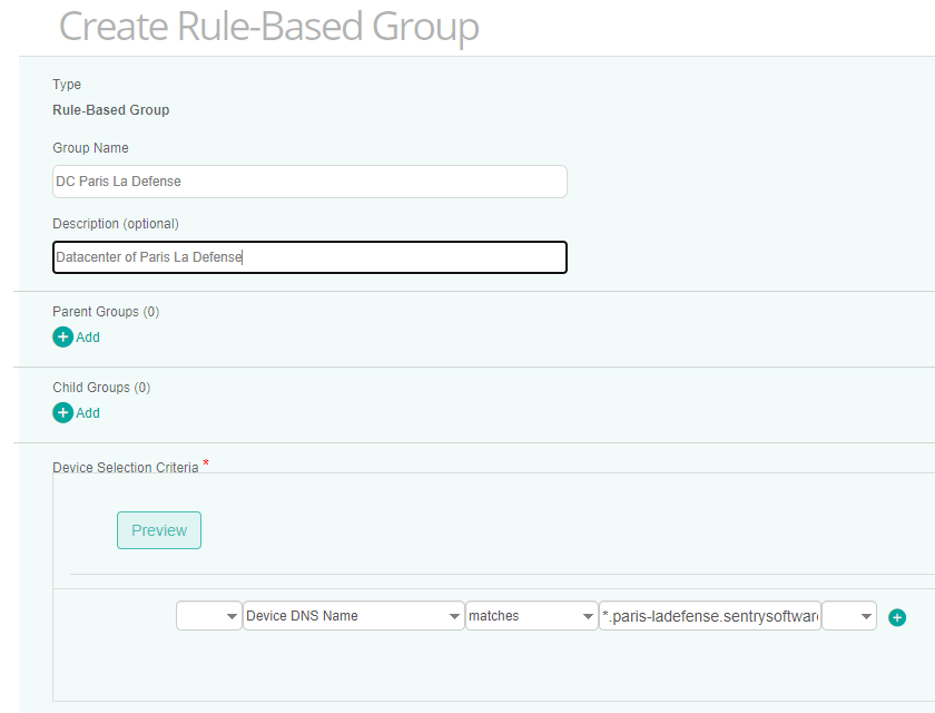 Create a Rule-based Group in TrueSight for each Datacenter or Server Room