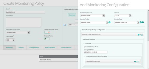 Quickly configure the monitoring any Dell EMC Unity storage system that comes with the embedded SMI-S provider.