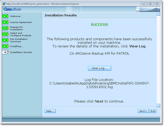 Install-CAArcServe_Sucess