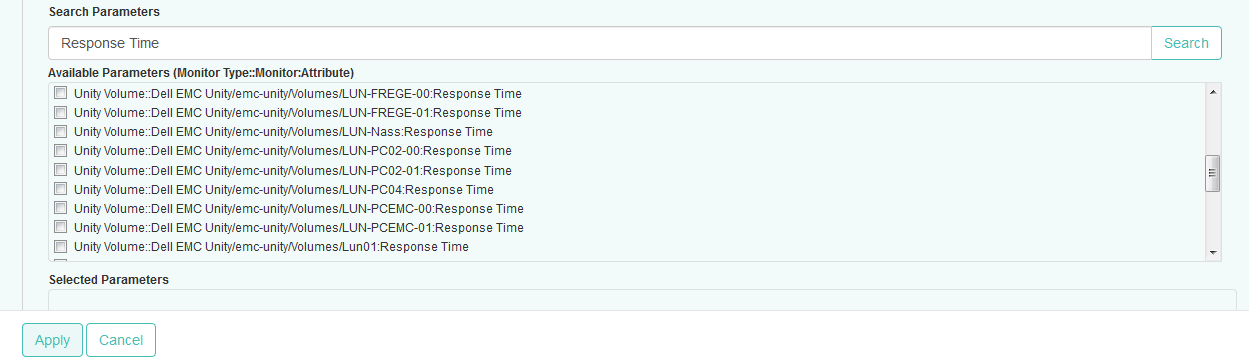 Selecting the Dell EMC Unity Volume