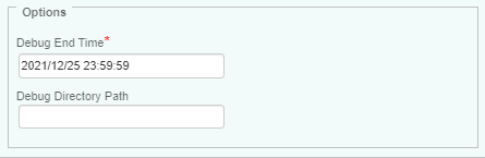 Setting the Debug End Time and Directory Path