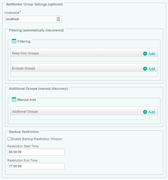 Configuring  NetWorker Groups