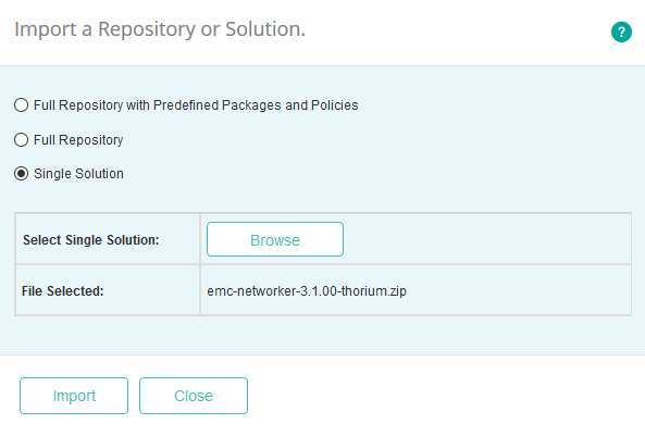 Importing EMC NetWorker KM