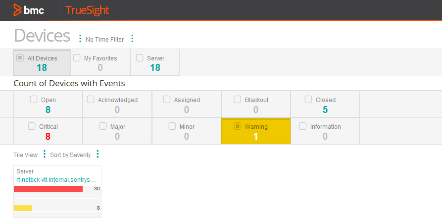 Viewing the EMC NetWorker Device in TrueSight