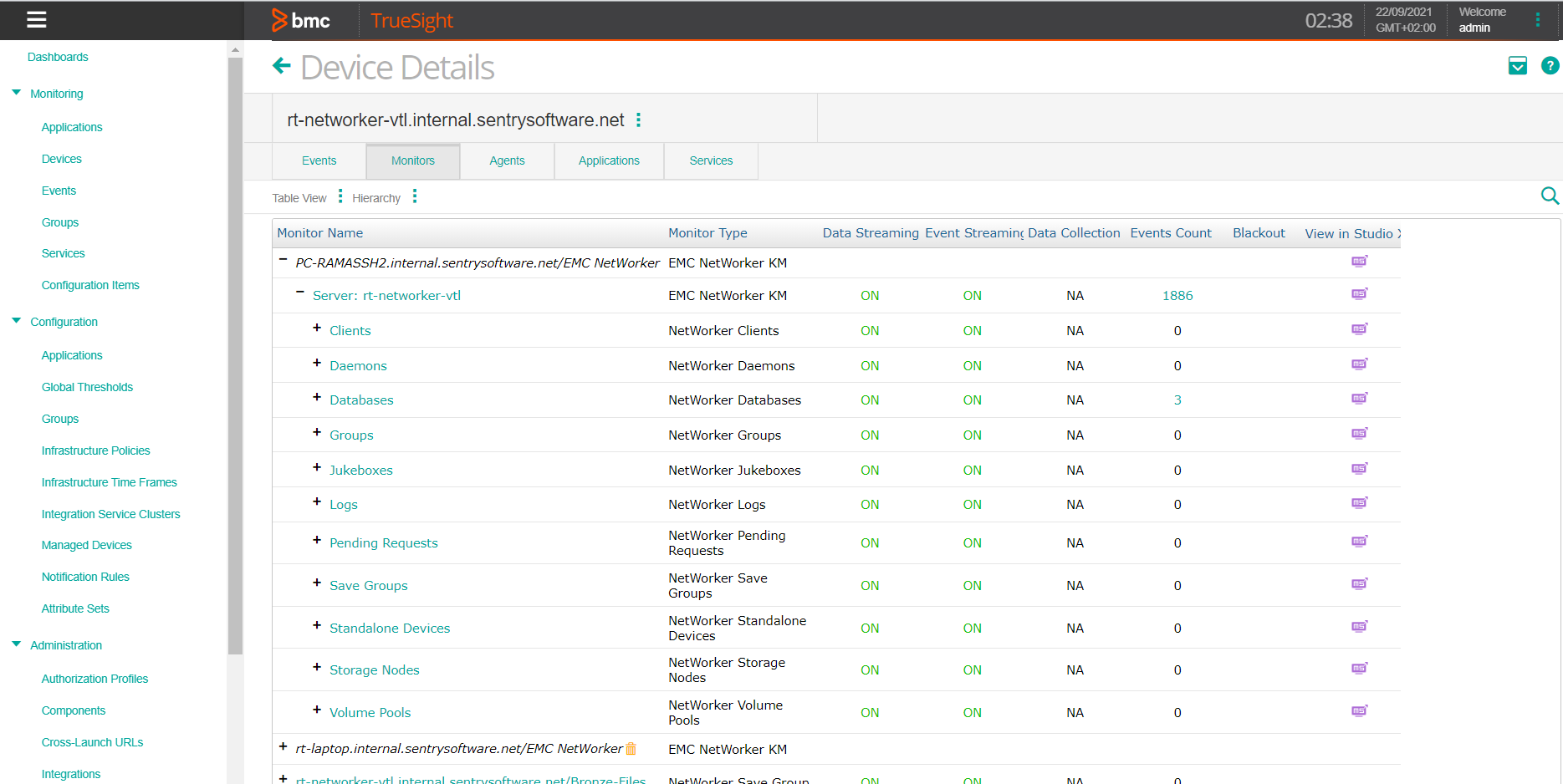 EMC NetWorker KM - Monitored Objects