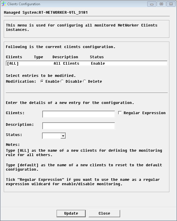 Filtering Elements to Monitor