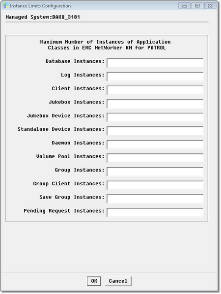 Configuring the Default Instance Limits