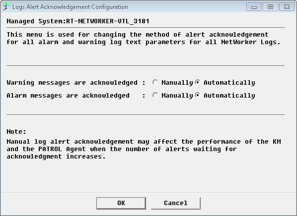 Configuring Log Alert Acknowledgement