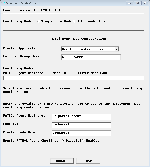 Configuring the Multi-Node Monitoring Mode