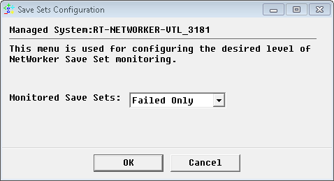 Configuring Save Sets Monitoring
