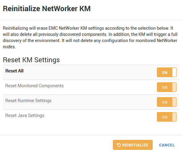 Reinitializing the KM