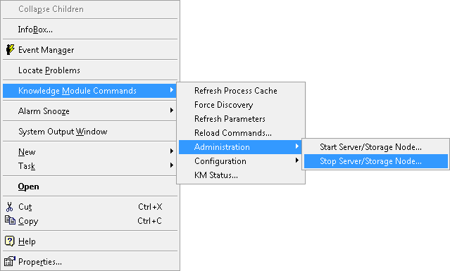 Stopping the Server/Storage Node