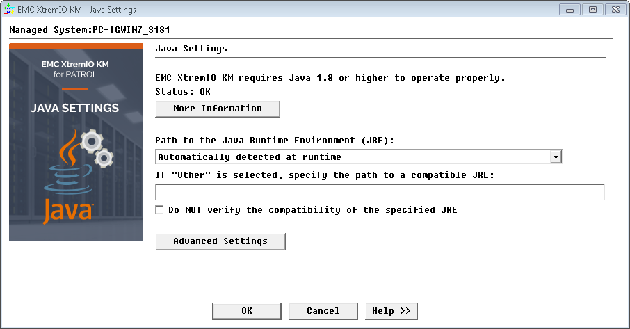 Java Settings Configuration
