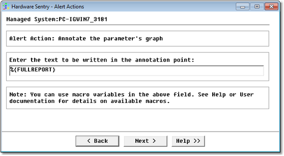 Editing Alert Actions — Alert Action: Annotate Parameter’s Graph