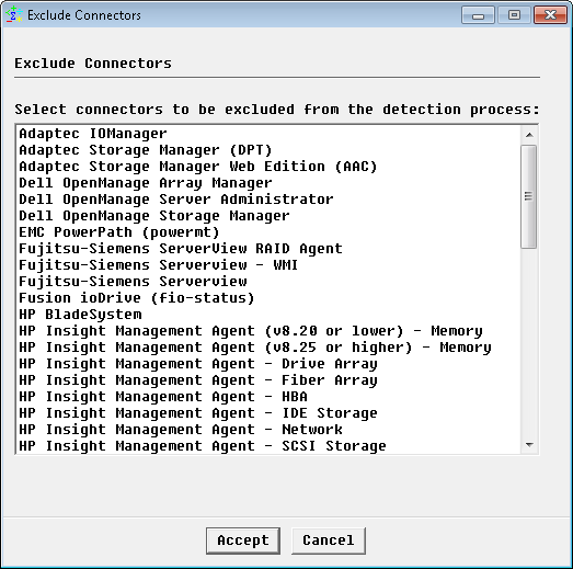 Connection Credentials and Connectors on Remote Host — Exclude Connectors