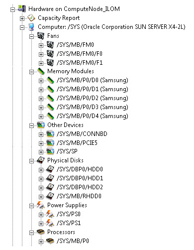 Monitoring a Server Out-of-Band — Discovered Components