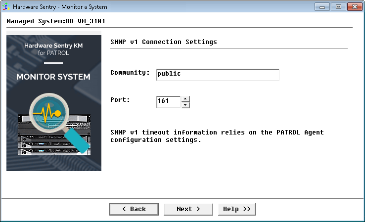 Configuring SNMP v1 Connection Settings