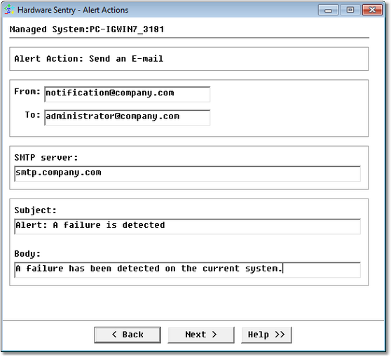Editing Alert Actions — Alert Action: Send an E-mail