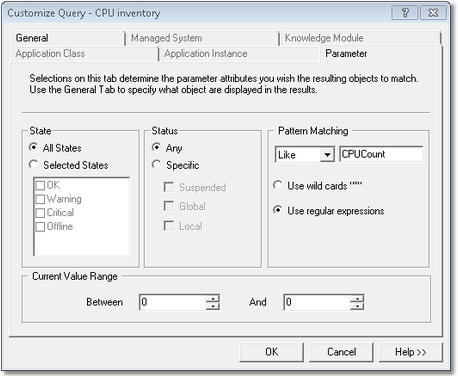 PATROL Query - Parameter Tab