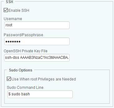Provide the Required SSH Configuration Information