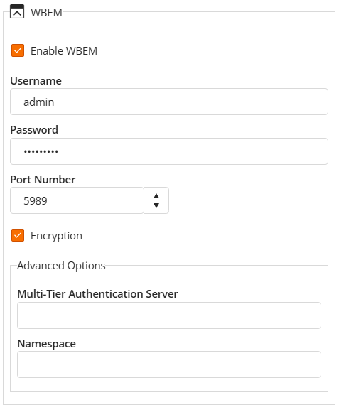 Provide the Required WBEM Configuration Information