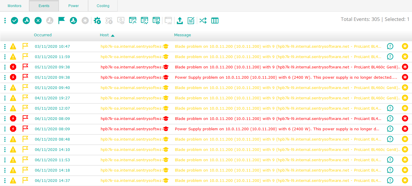 Green IT - Device Details Events Tab