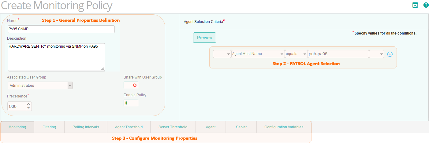 Creating a Hardware Monitoring Policy