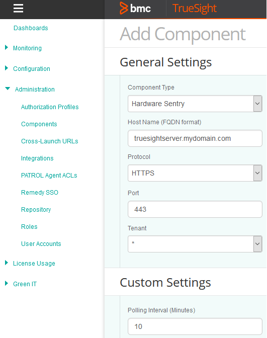 Adding the TSPS Component to TrueSight Presentation Server