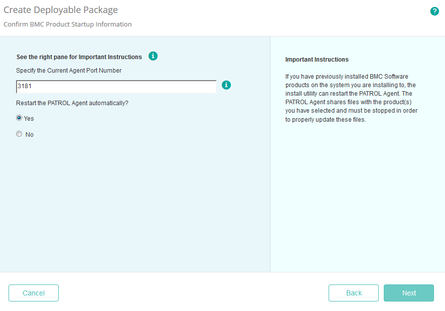 Specifying the BMC Product Startup Information