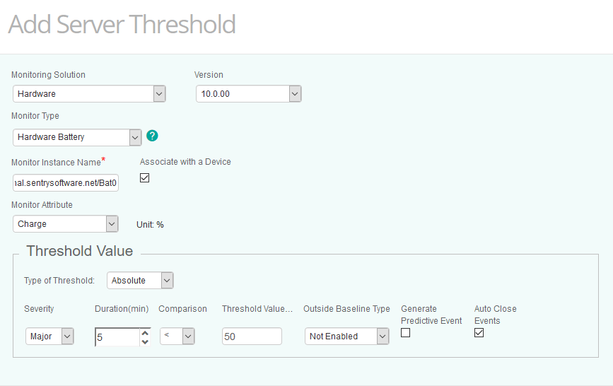 Setting Server Thresholds