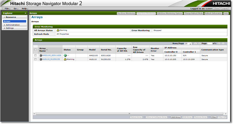 Hitachi Storage Navigator Modular_step1