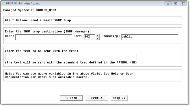 Alert Action: Send a Basic SNMP Trap