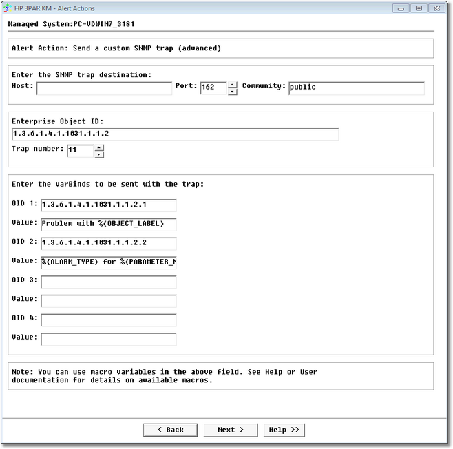 Alert Action: Send a Custom SNMP trap