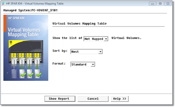 Virtual Volumes Mapping Table — Set the List Parameters