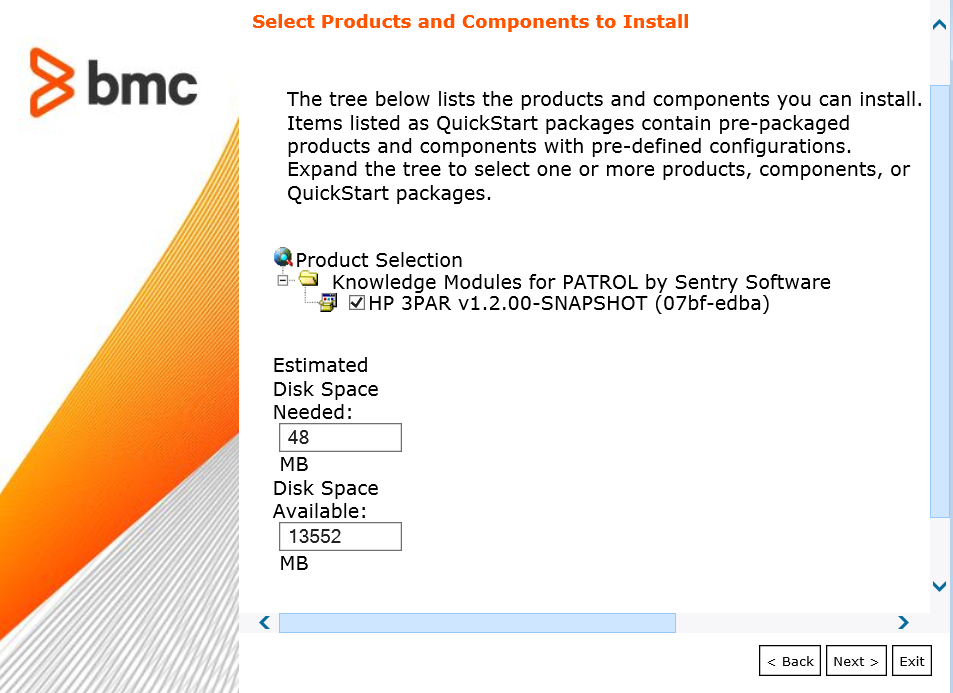 Installation Wizard - Selecting Products and Components