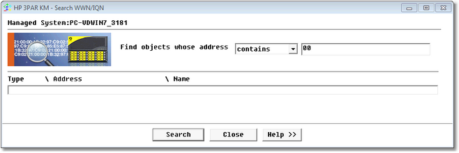 Search WWN/IQN Setting Panel