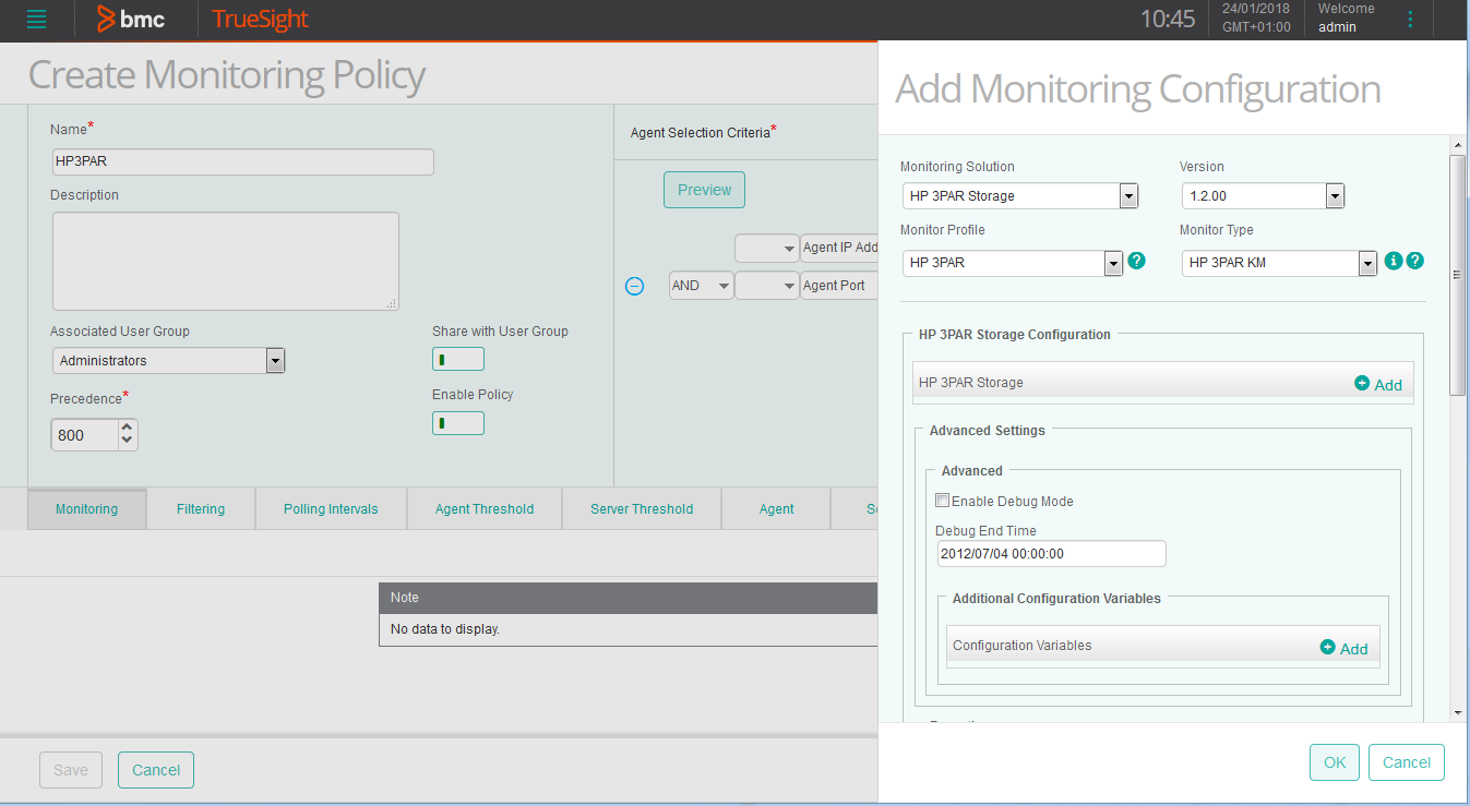 Configuring the HP 3PAR Monitoring Solution