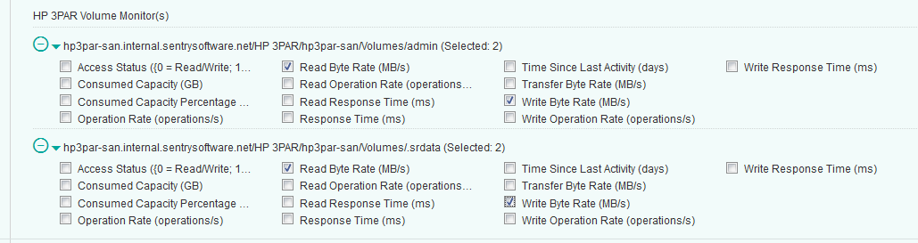 Selecting the Read Byte Rate and Write Byte Parameters