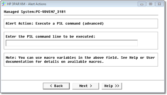 Alert Action: Execute a PSL Command