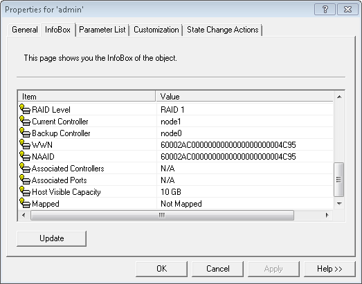 Graph – Virtual Volume Properties - InfoBox tab