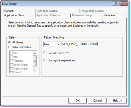 Graph – PATROL Query – Application Class Tab