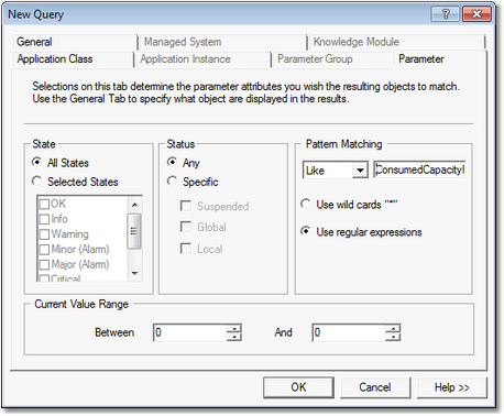 Graph – PATROL Query – Parameter Tab