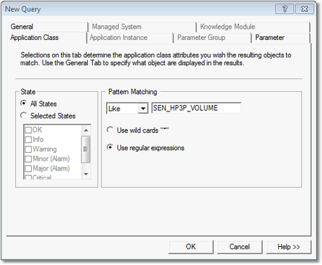 Graph – PATROL Query – Application Class Tab