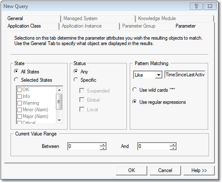 Graph – PATROL Query – Parameter Tab