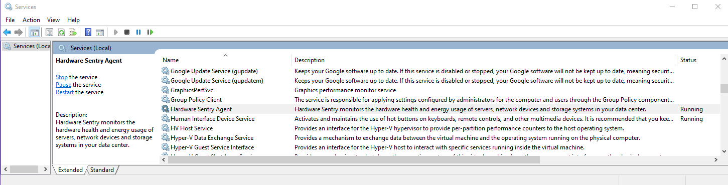 Hardware Sentry running as a service on Windows