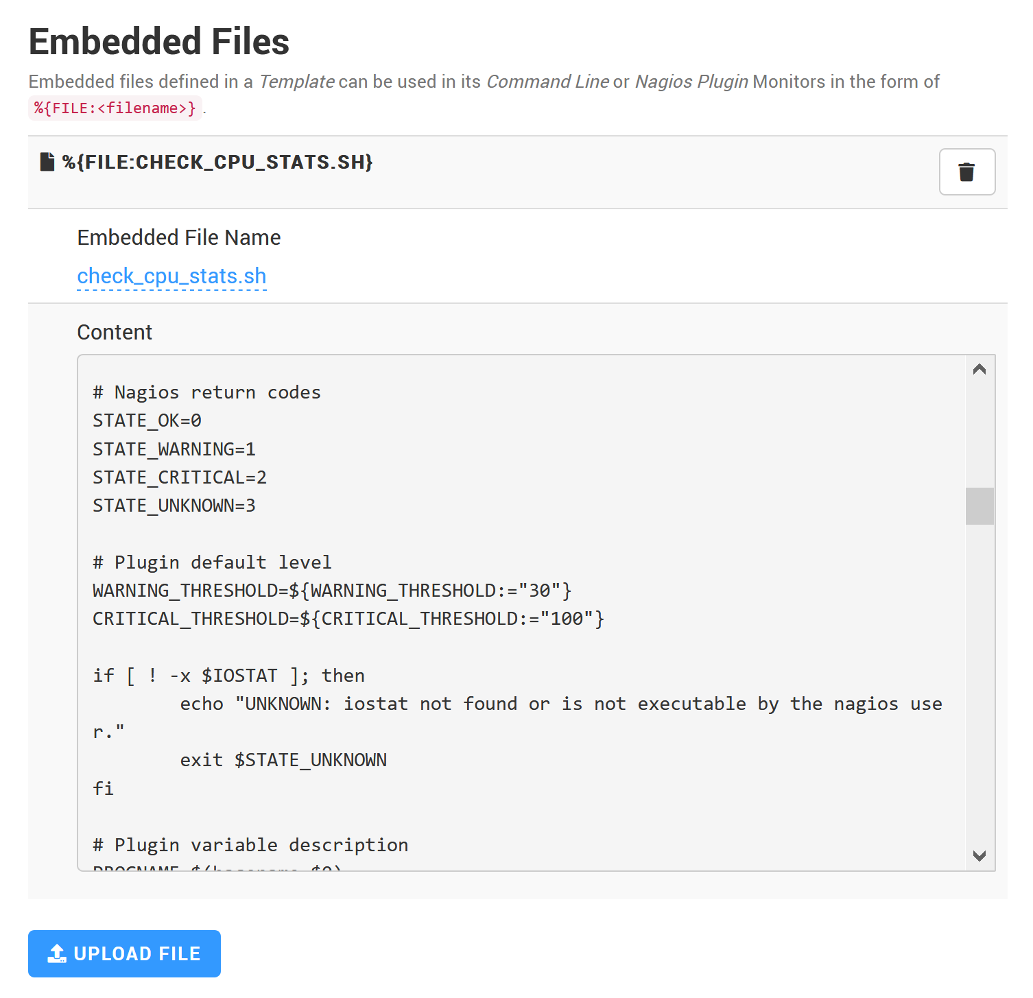Adding an Embedded File in a Template