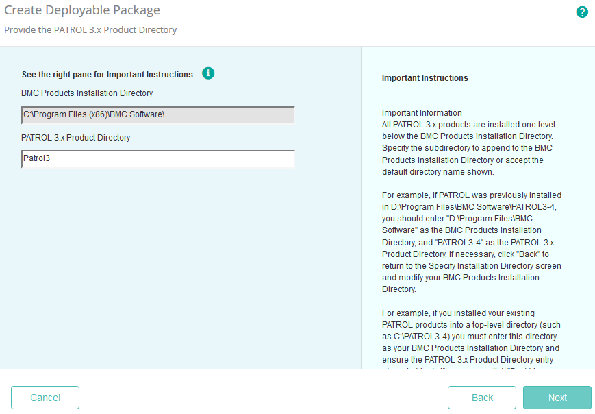 Specifying the PATROL 3.x Product Directory