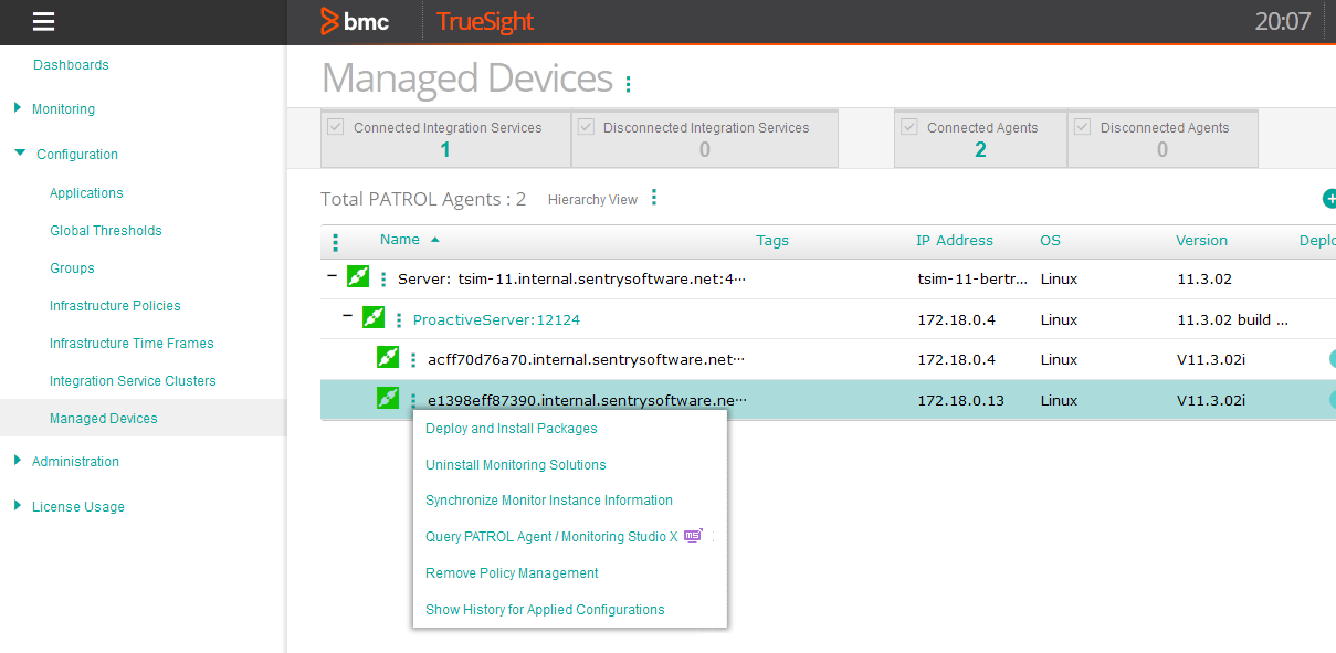 Accessing Monitoring Studio X, which replaces the Query PATROL Agent feature in Managed Devices