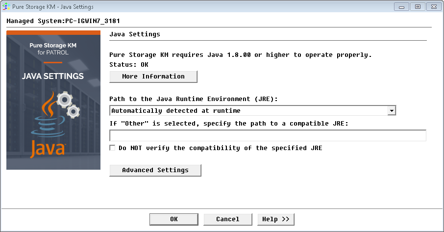 Java Settings Configuration
