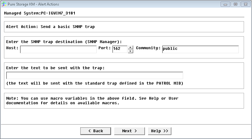 Alert Action: Send a Basic SNMP Trap